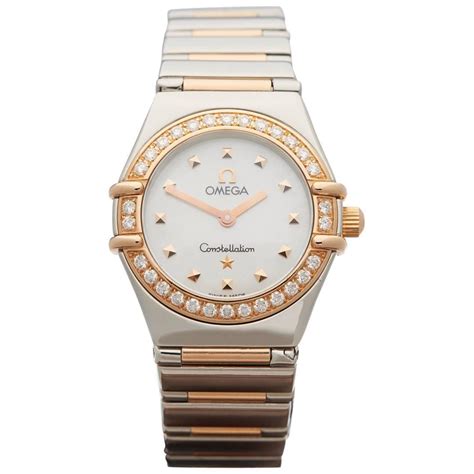 ladies omega diamond watch|omega constellation diamond bezel.